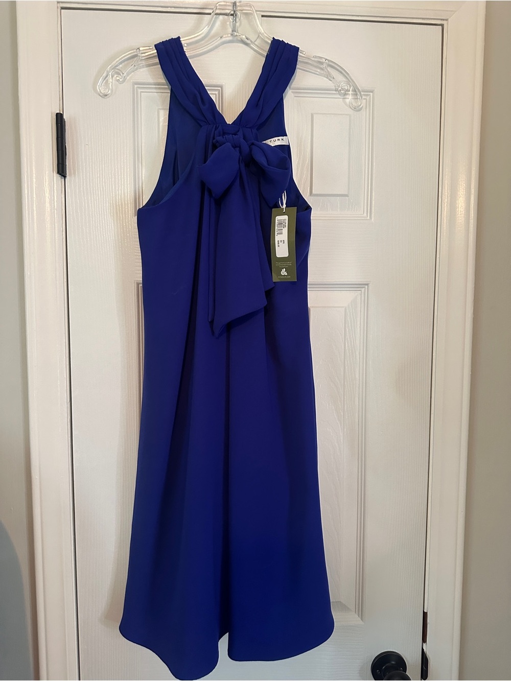 Trina Turk Royal Blue Midi Dress with Bow Detail